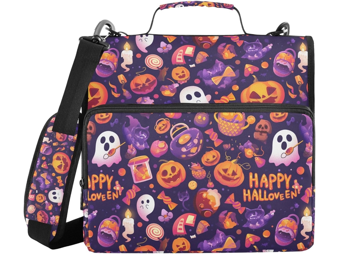 Pasta Temática De Abóbora Halloween Com Zíper, Alça De Ombro E Mão, À Prova D Água, 3, 8cm, 3 Estojos Lápis Com