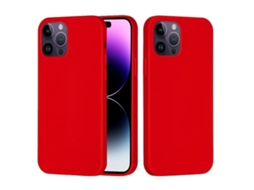 Capa De Silicone Para Iphone 14 Pro - Cor Sólida, Proteção Fina E Antiaderente - Vermelha