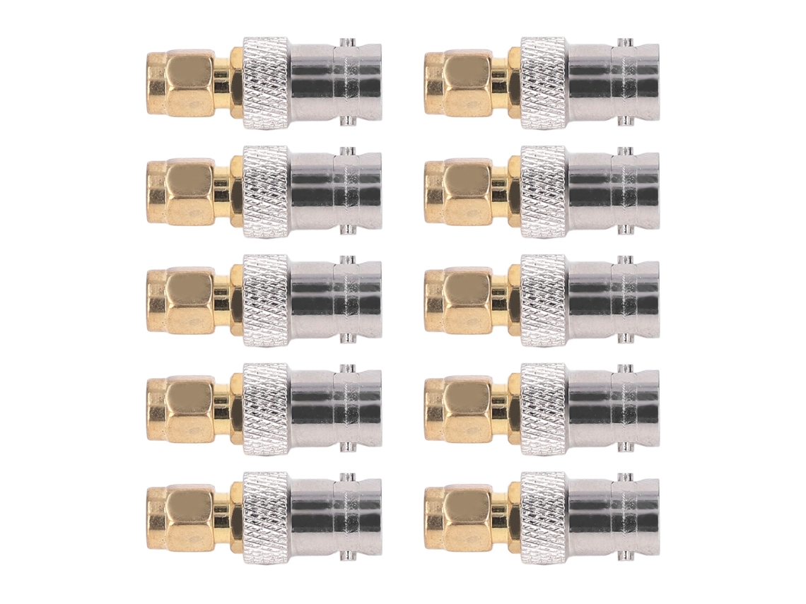 10pcs Adaptador de Cabo Coaxial Rf Bnc Fêmea para Sma Macho Conector Kit 50ω Ofc para Gps Wifi Antena