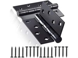 2 dobradiças de aço inox 3mm, silenciosas, com rodamientos, para portas internas sólidas preto S/MARCA