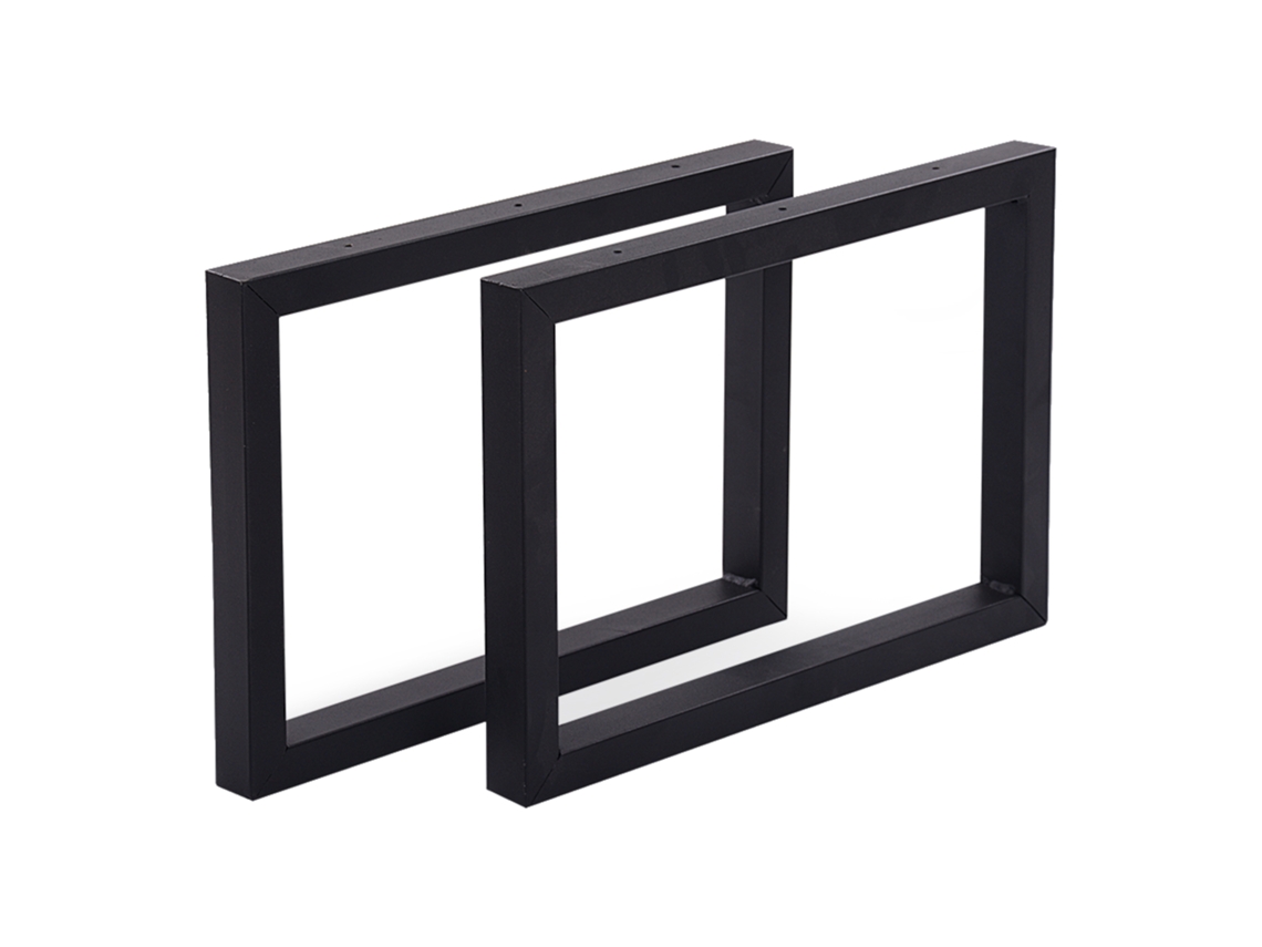 Juego de 2 patas de banco Lunderskov acero negro mate 35 x 50 cm [en.casa]