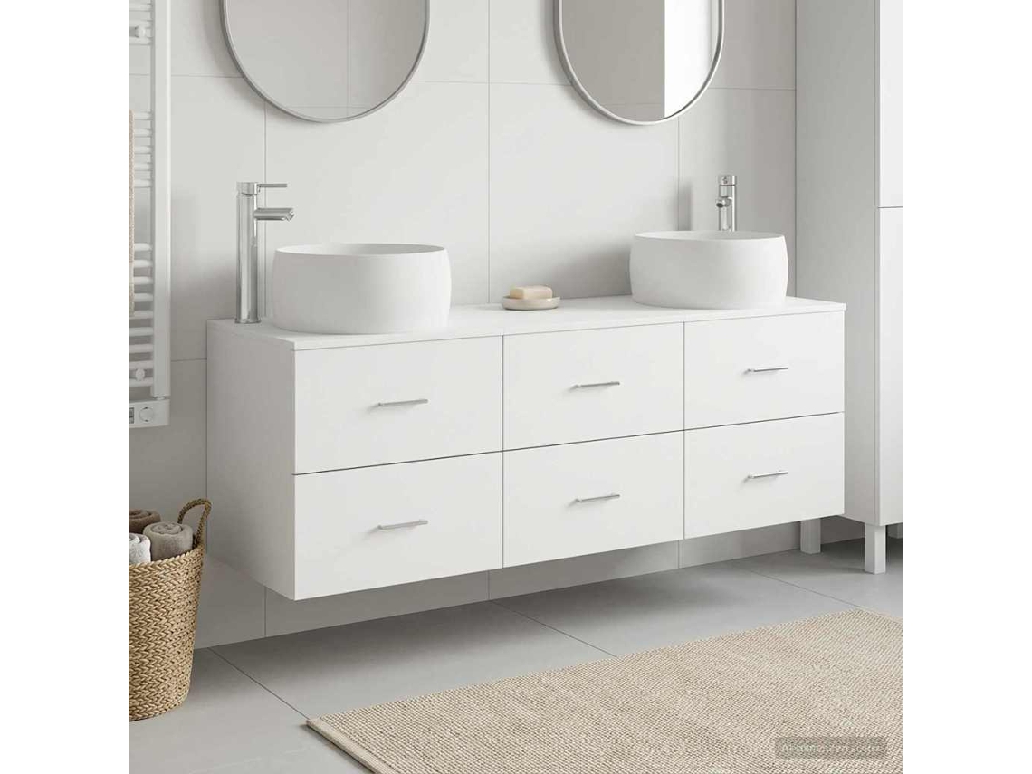 Vidaxl Conjunto De Móveis Para Banheiro 3 Unid. Branco