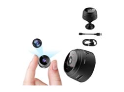 Minicâmera espiã sem fio Bestvite 4K Full HD com áudio e vídeo (preta)
