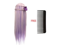 2026 cabeça de Treinamento de Cabeleireiro com Cabelo Colorido 26 Polegadas Boneca Manequim (rosa Claro e Roxo 2)