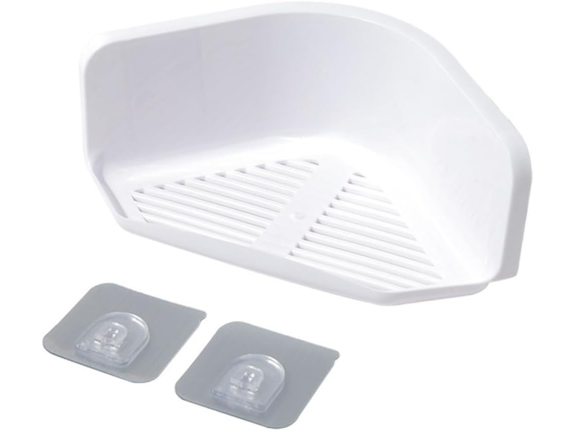 Ipetboom Conjunto De 2-prateleiras Canto Triangulares Plástico Para Banheiro, Sem Furos, Para Montagem Na Parede, Ideal