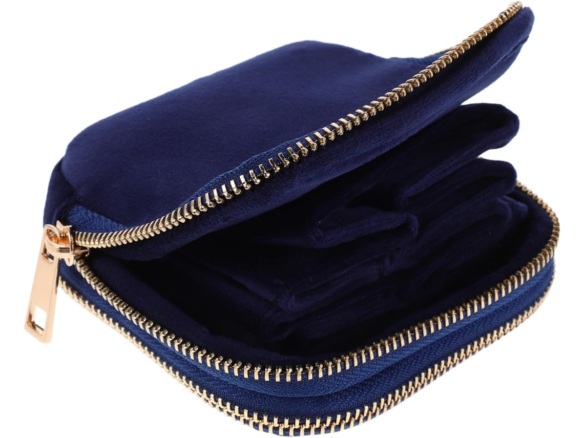 Bolsa De Viagem Portátil Para Guardar Joias Com Compartimentos Organizadores De Veludo Resistente E