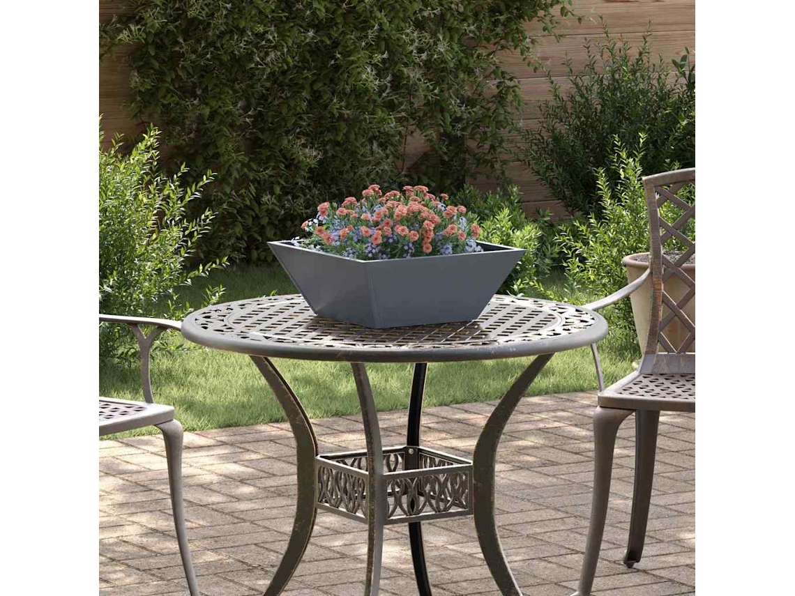 Vidaxl Vaso De Jardim 5 Unid. Antracite 40 X 40 X 15 Cm