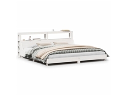Cama Sem Colchão 180x200 cm Madeira de Pinho Maciça Branco MAISON EXCLUSIVE