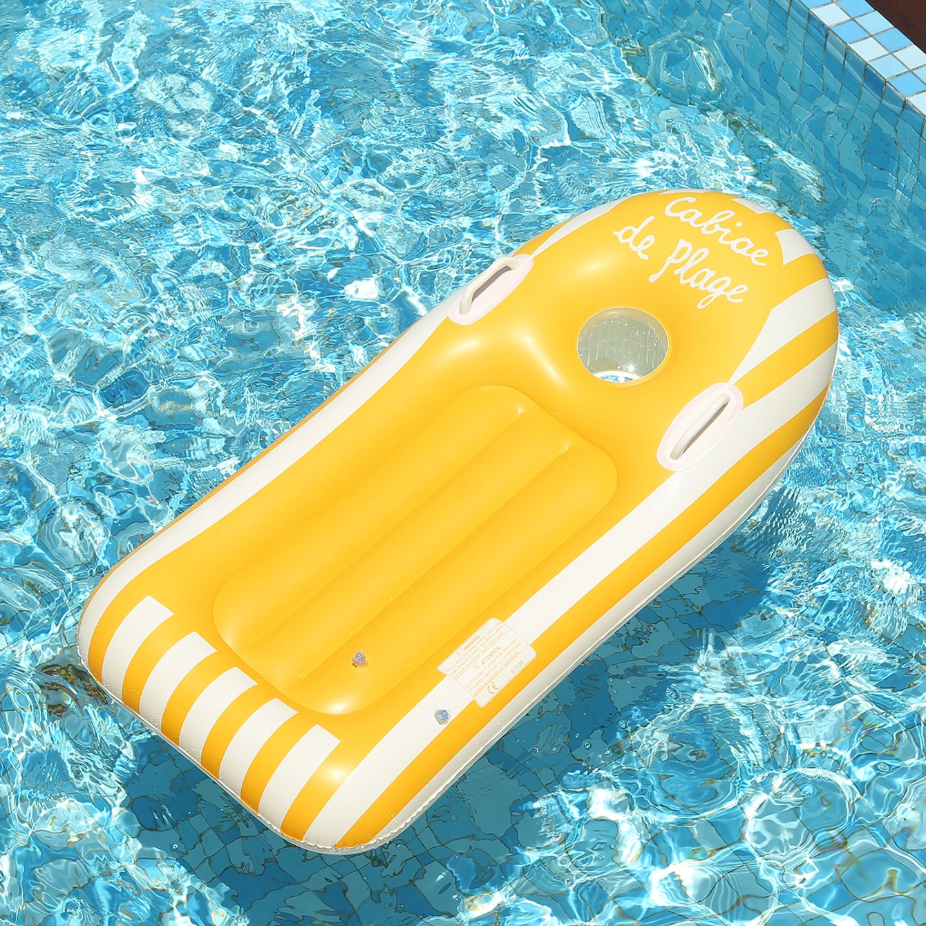 (amarelo) 1 Prancha De Surf Dobrável Inflável Portátil Com Alças De Segurança, Design Com Listras Nórdicas.
