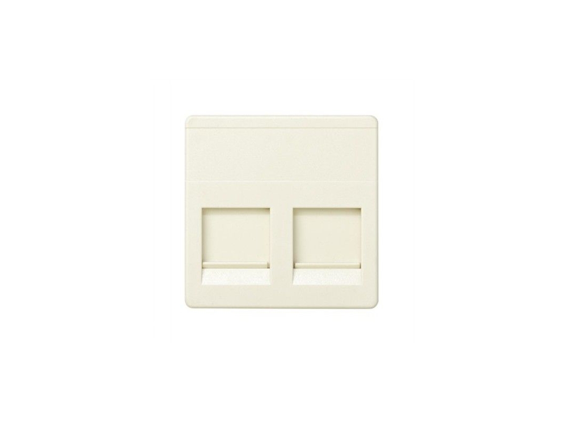Adaptador Plano Com 2 Conectores Largos De Voz E Dados Simon 27 Ivory 27486 32