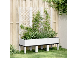 Vidaxl Vaso/floreira De Jardim C/ Treliça 120x40x142 Cm Pp Branco