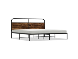 Estrutura de Cama sem Colchão 180x200 cm metal Carvalho Fumado MAISON EXCLUSIVE
