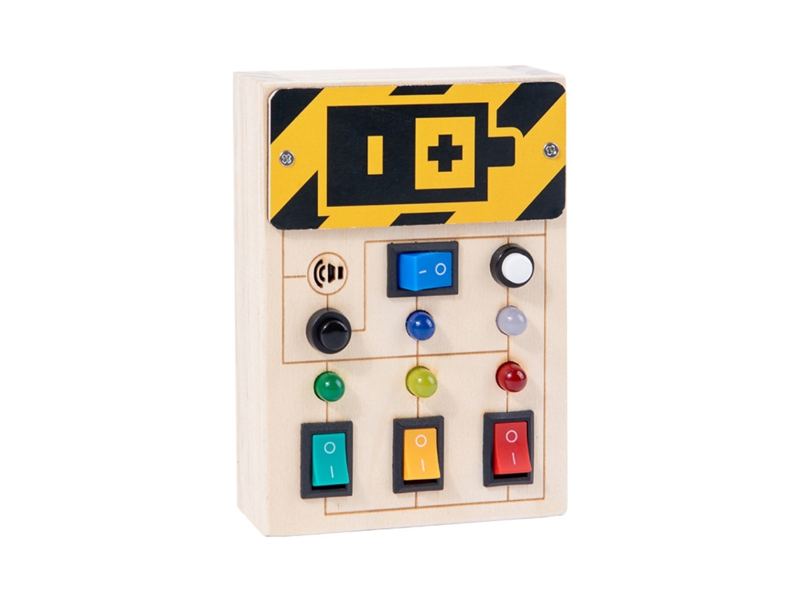 Ats tablero Ocupado Con Botones Led Juguete Sensorial de Madera Juguete Educatsivo para Niños Niñas Regalo Bebé