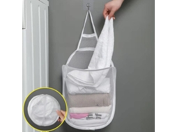 Cesto de Roupa BRILVIBERA suspenso de 2 peças, dobrável, com gancho, branco
