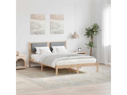 Vidaxl Estrutura Da Cama Com Cabeceira Cinzento-claro 140 X 190 Cm