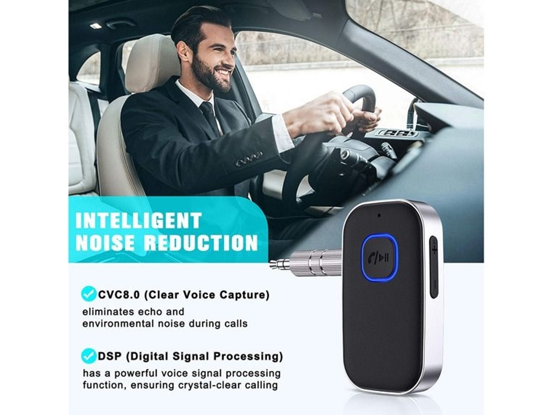Receptor Bluetooth 5.0 Para Carro, Adaptador Auxiliar Bluetooth Com Cancelamento De Ruído, Receptor De Música Bluetooth Para Sistema De Som Doméstico.