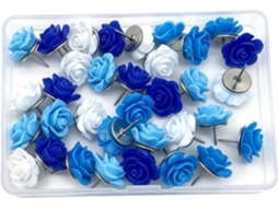 30 Tachinhas Decorativas com Tema de Rosas para Avisos de Parede