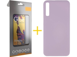 Kit Capa e Película Samsung Galaxy A50 SKYHE Full Silicone Líquido (Roxo)
