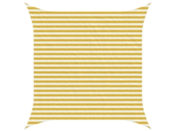 Vidaxl Vela De Sombra Amarelo E Branco 3 X 3 M Hdpe