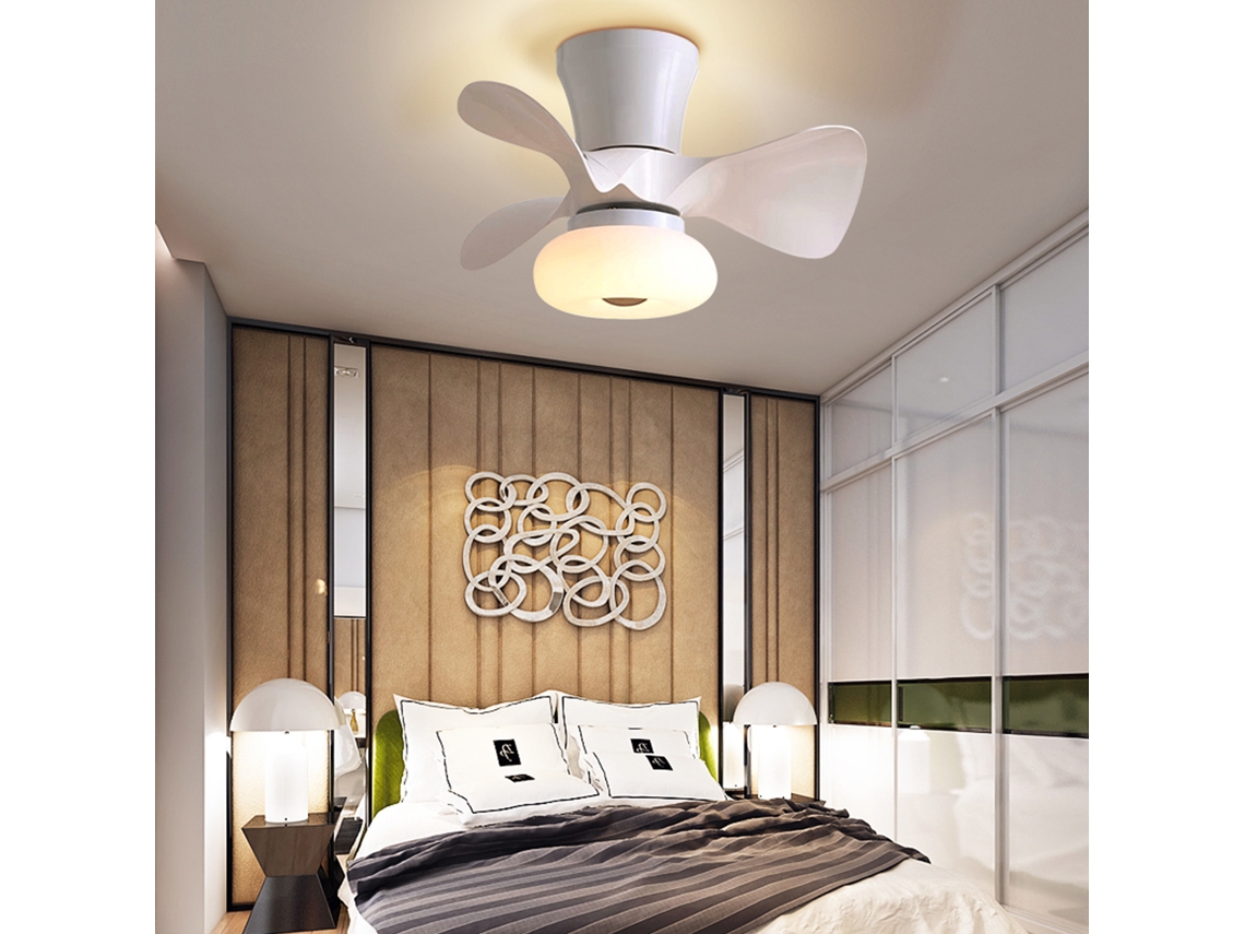 Led Ventilador de Teto 3 Cores 6 Velocidades Controle Remoto