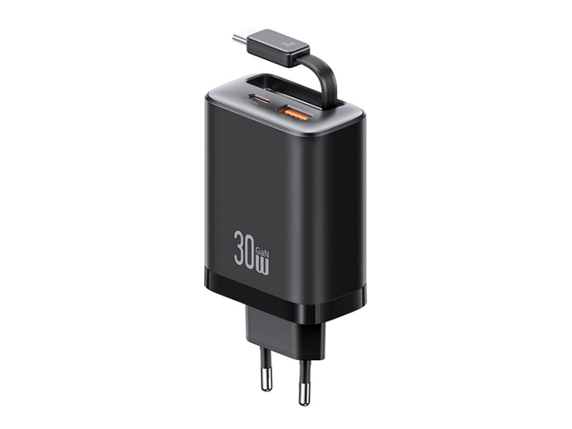 Carregador Yuysan Para Apple Iphone 15 Pro Cabo De Carregamento Rápido Usb-c Retrátil 30w Preto