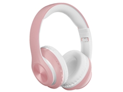 Fones de Ouvido Bluetooth Sobre a Orelha com Microfone, Estéreo Hifi Dobrável JIAPEI (rosa)