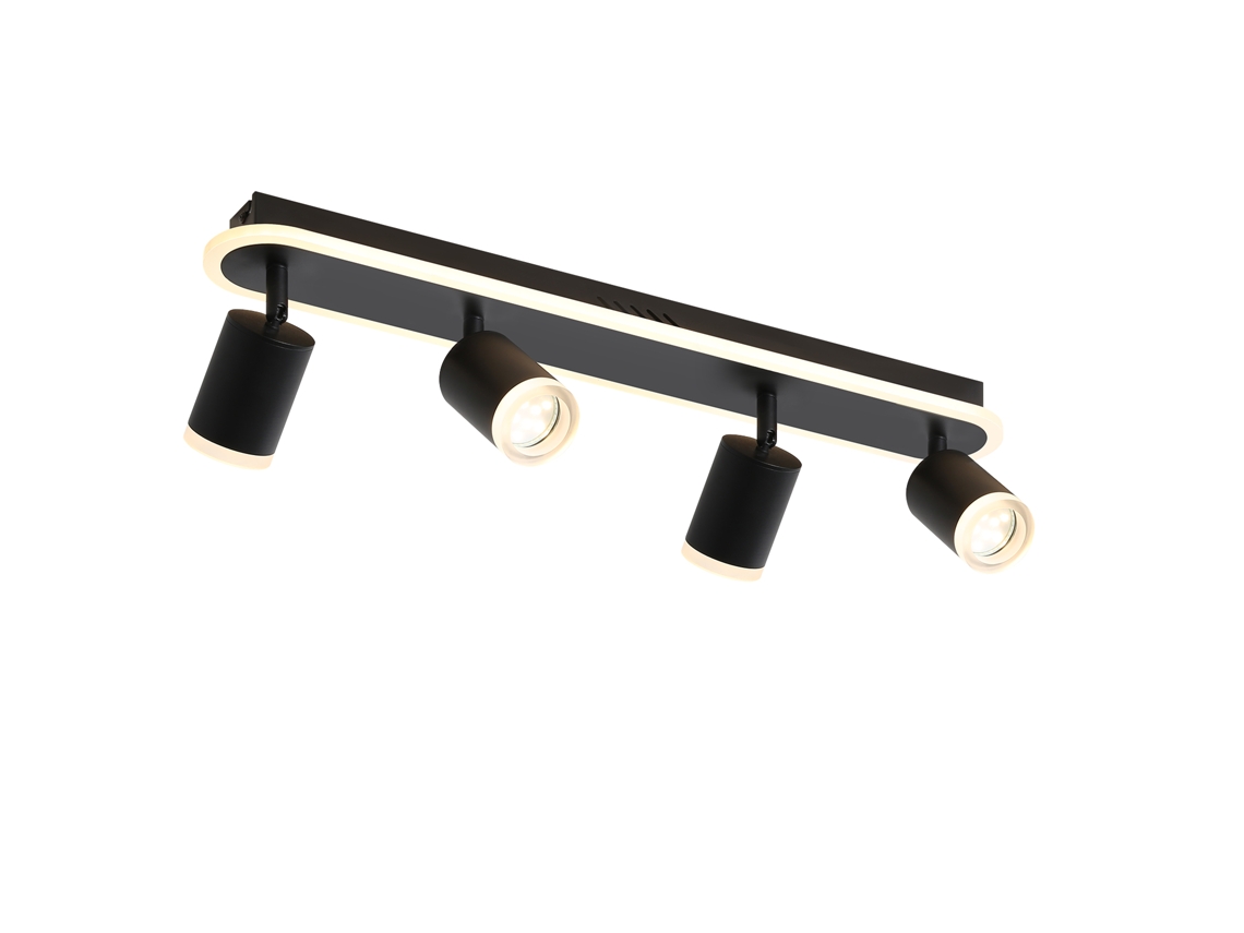 4 Led Refletor de Teto Gu10 Metal Preto Ajustável 330 Moderno Refletor Branco Quente para Quarto Corredor Sala de Jantar Sala de Estar NETTLIFE
