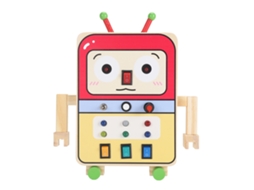 Ats brinquedo de Madeira com Botões e Luzes Led para Bebês, Brinquedo Educatsivo Sensorial com Interruptores de Luz
