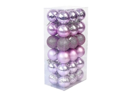 Bolas De Natal, Bolas De Natal Inquebráveis, Bolas De Natal (4 Cm) Bola De Natal Roxo Claro Olysi Shop (pacote Com 36)