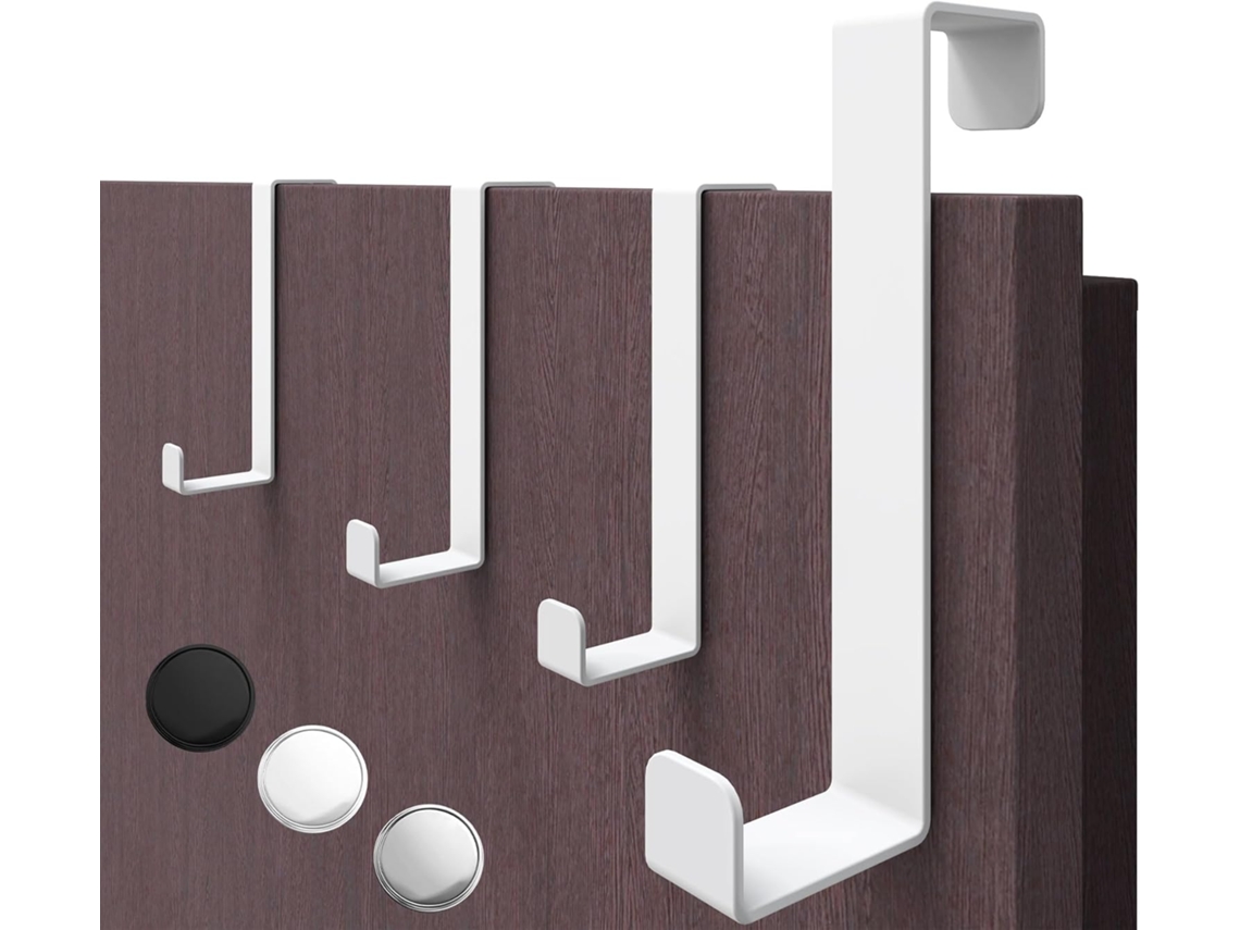 Conjunto de Ganchos para Porta, 4 Peças, Branco ZYBLSSBB