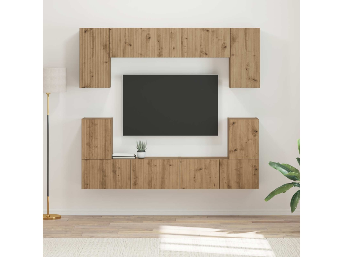 Vidaxl Conjunto De Móvel De Tv 5 Unid. Carvalho Artesanal