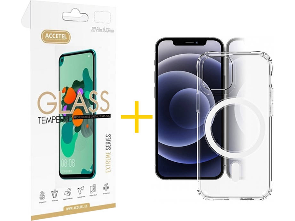 Kit Capa + Película 1 X iPhone 12 « 12 Pro Skyhe Magsafe Transparente