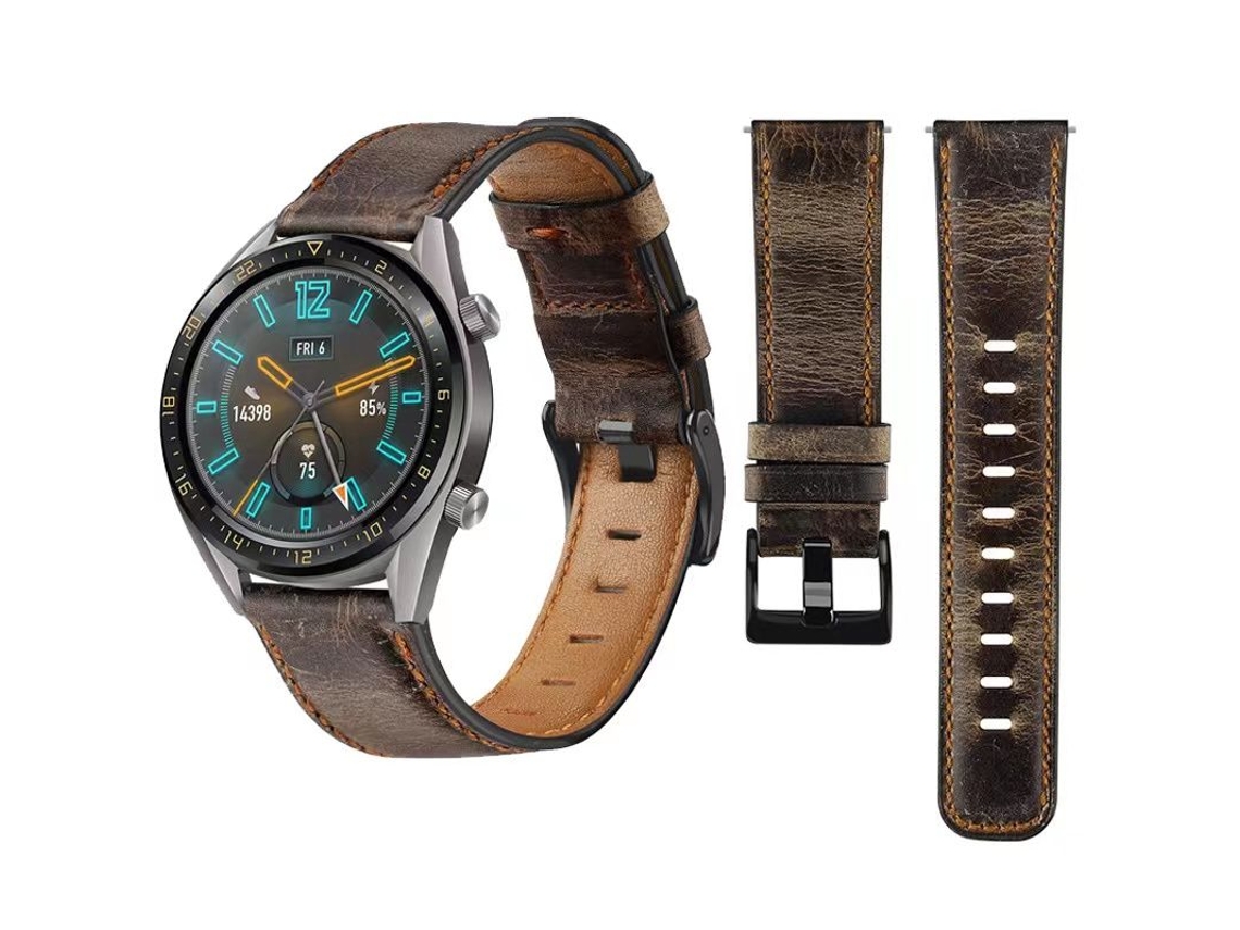 Bracelete Vintage Leather para TicWatch S2 Café