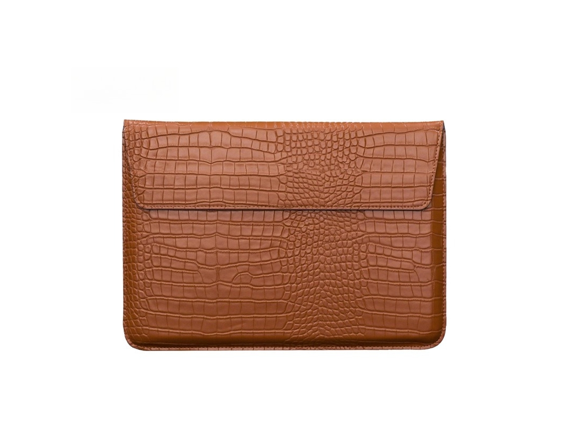 Capa para Portátil HEXINYIGJLY Pu 13.3 com Suporte para Macbook Air A3240 M4/a2681 M2/a1466 A1369 Marrom Crocodilo