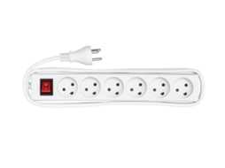 Extensão Elétrica 5 M 6 Tomadas Ca Interior Preto MICROCONNECT