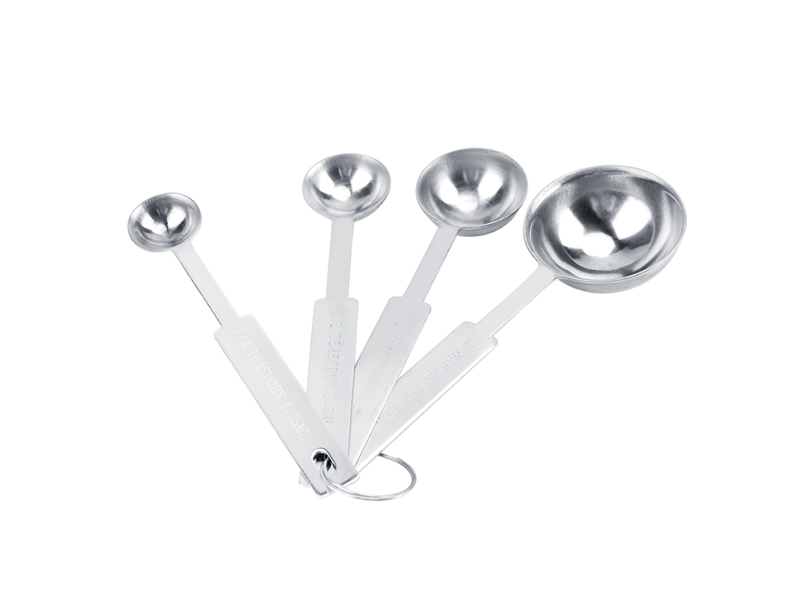 4pcs/set Colheres Medidoras de Aço Inoxidável para Café Tempero Ferramentas de Cozinha
