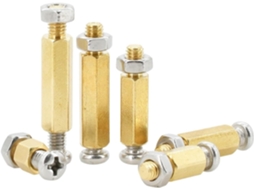 Conjunto De 10 Parafusos E Porcas Sextavados Latão M3 M4 M5 M6 Para Colunas, Pilares E Suportes De Placas Cor 14mm