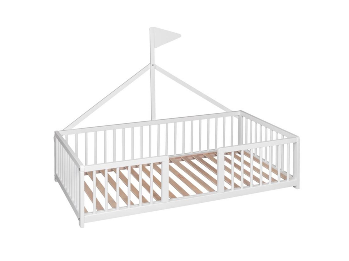 Cama Infantil Tipi Montessori Apache Wonderland (Madeira de Faia - Branco - 140x70 cm)