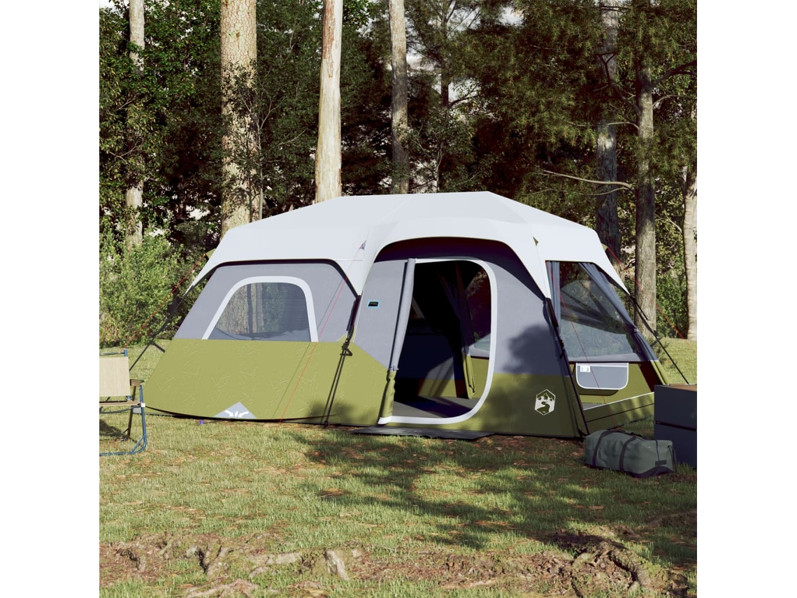 Vidaxl Tenda Familiar C/ Led 9 Pessoas Libertação Rápida Verde-claro