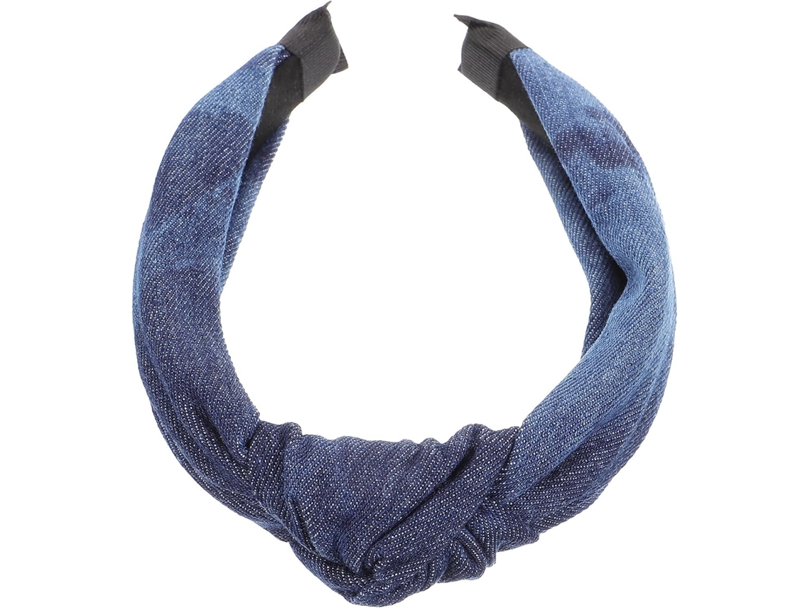 Faixa De Cabelo Feminina Em Jeans Com Nó, Acessório De Cabelo Confortável.