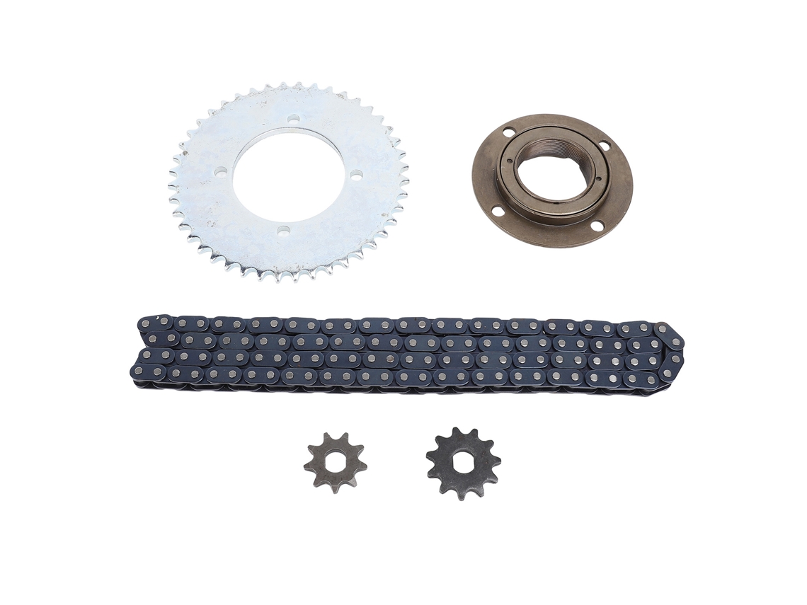 Kit de engrenagem e corrente Mali T8f com 116 links, 44t, para kart e mini motos