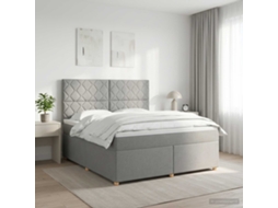 Vidaxl Cama Box Spring Com Colchão Cinzento-claro 140 X 190 Cm Tecido