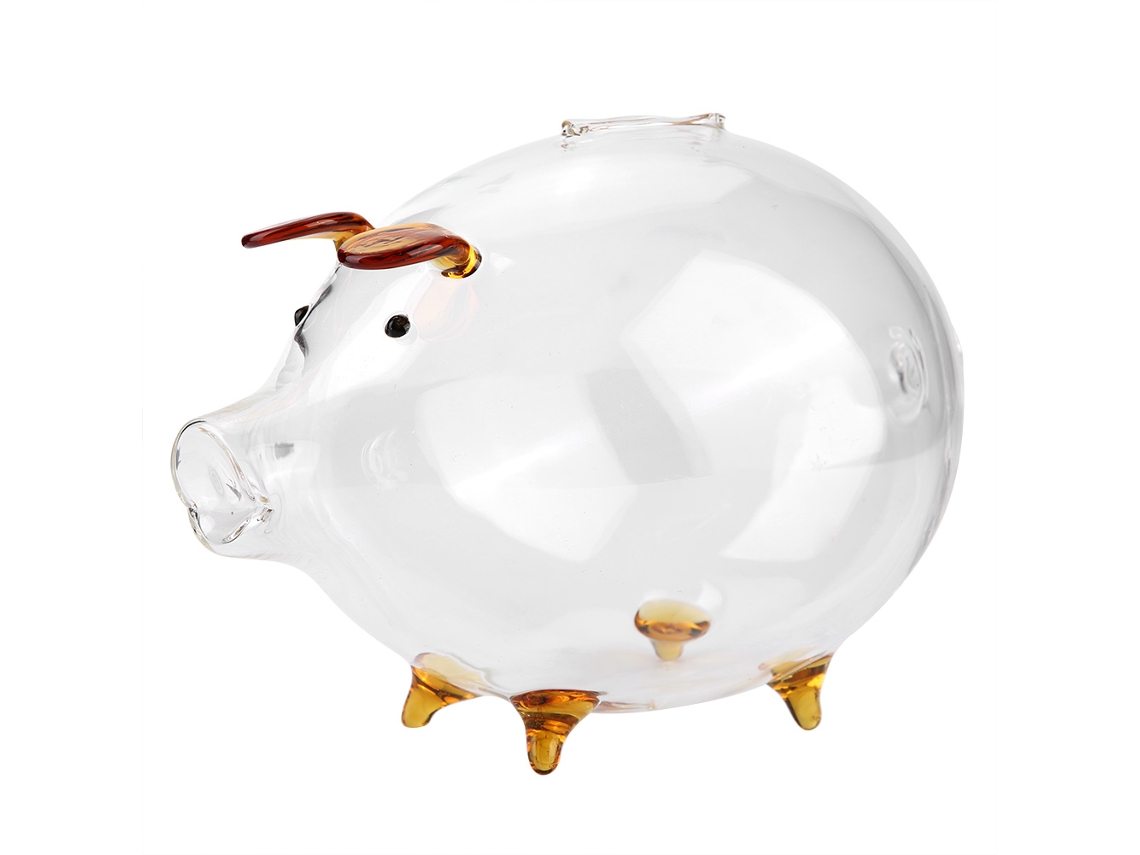 Porquinho de Vidro Transparente para Economizar Moedas, Presente Infantil com MARCA