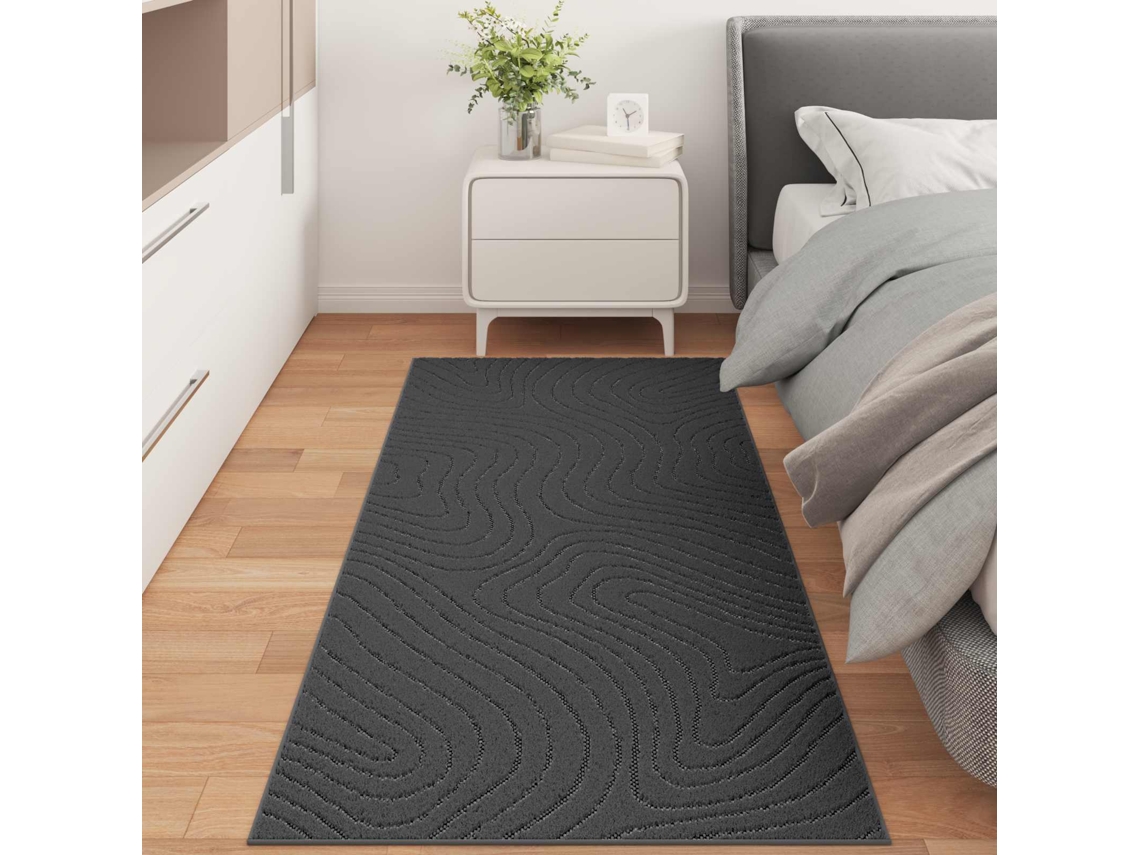 Vidaxl Tapete Para Uso Interno E Externo Palmeras Antracite Poliéster