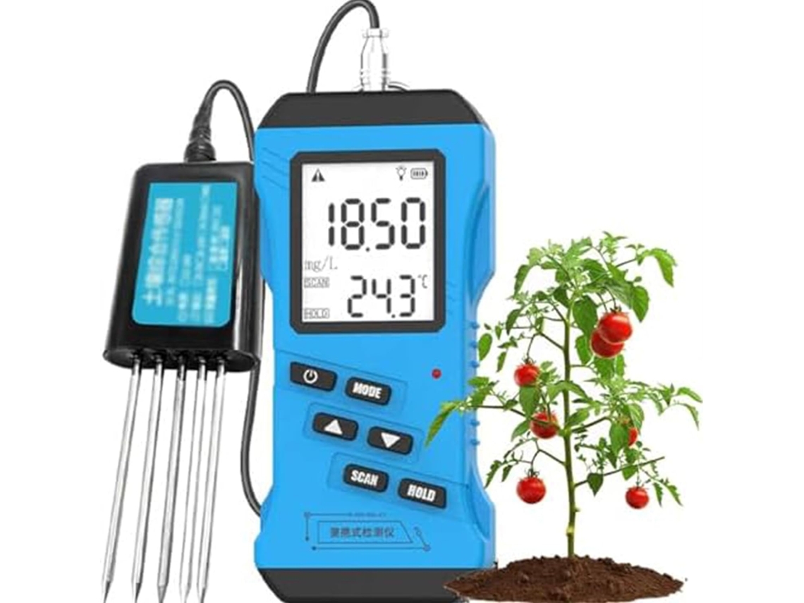 Detector De Solo Digital Portátil 7em 1com Sensor Umidade E Terminal Para Teste Fertilidade Do Alta Precisão