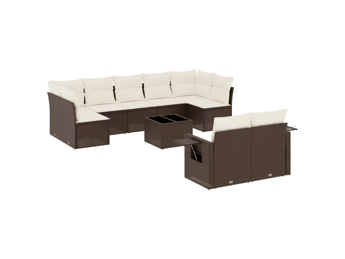 Garden Sofa Set, Garden Sofa Sets Vidaxl Marrom Rattan / Vime (n/a)