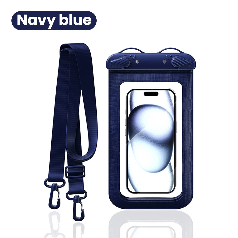 azul Marinhobolsa Impermeável Telefone 7.5 Polegadas Touchscreen Natação Mergulho 8 Níveis Impermeável