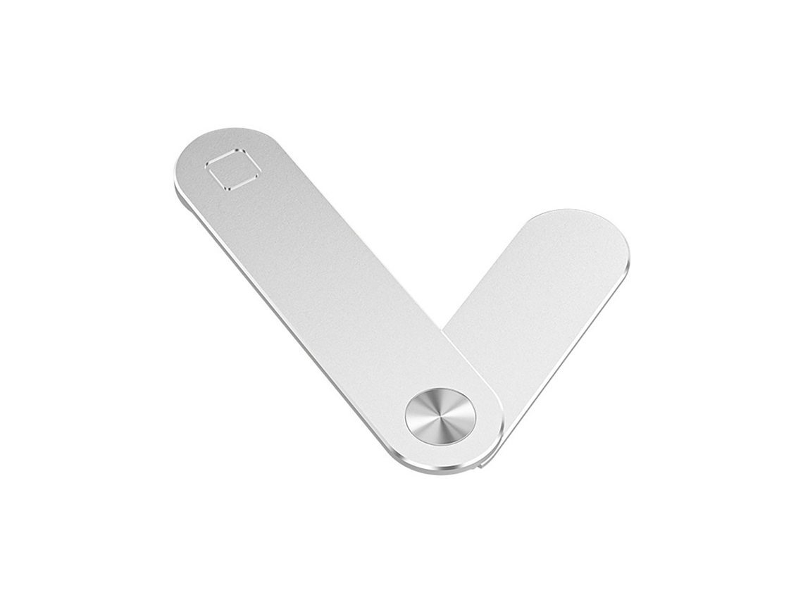 Suporte Magnético para Celular de Laptop Ajustável em Alumínio Portátil Prata