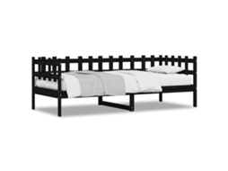 Sofá cama 80x200 Cm Madeira de Pinho Maciça Preto MAISON EXCLUSIVE