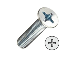 Parafuso de rosca de metal Din 965 de cabeça plana zincado longo 30 mm métrico M-6 UCAFIX